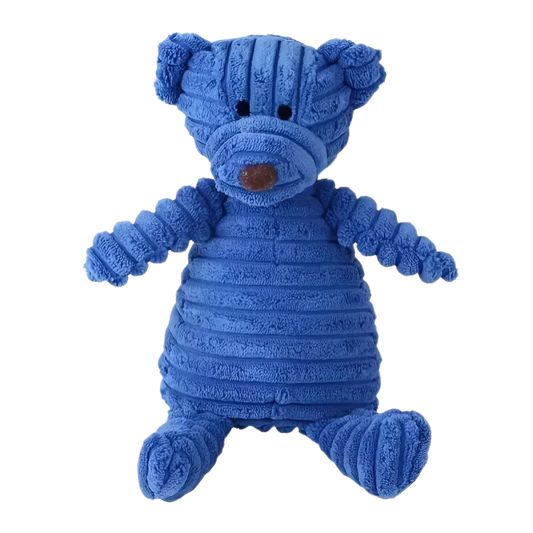 BLUE BEAR PLUSH DOG TOY