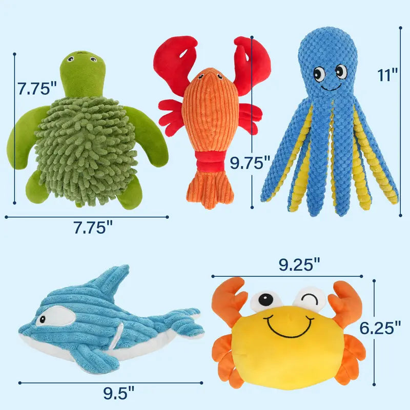 Plush Squeaky Crinkle Toys – Fun & Teething Relief for Dogs