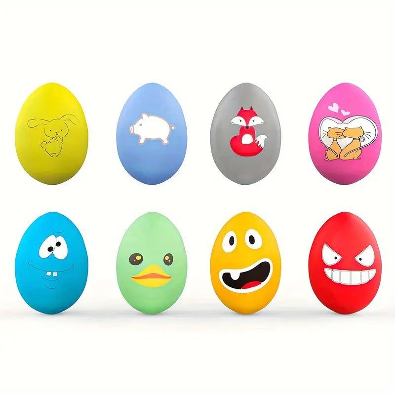 8pc Squeaky Latex Emoji Dog Toy Set