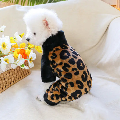 Leopard Plush Jumpsuit Sweater