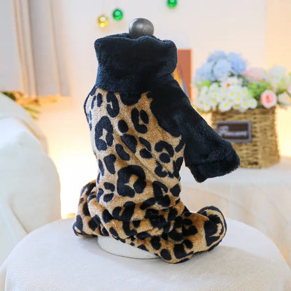 Leopard Plush Jumpsuit Sweater