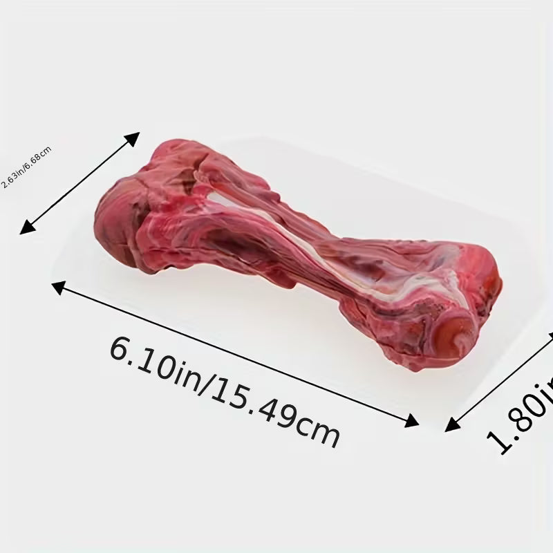 Red Bone Design Dog Chew Toy – Durable Rubber Bone for Aggressive Chewers