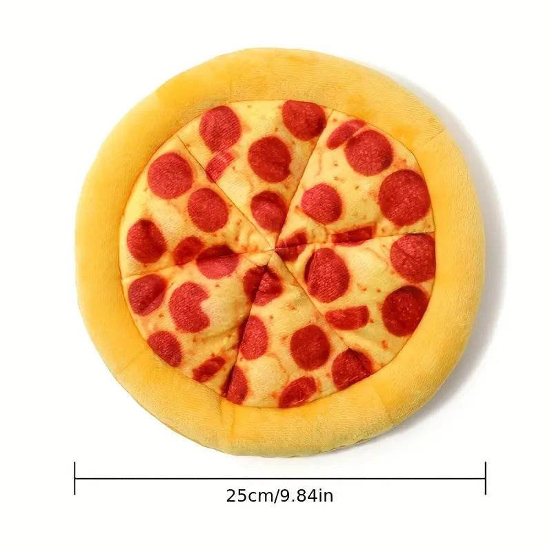 Interactive Crinkle Squeaky Dog Toy – Pizza Design