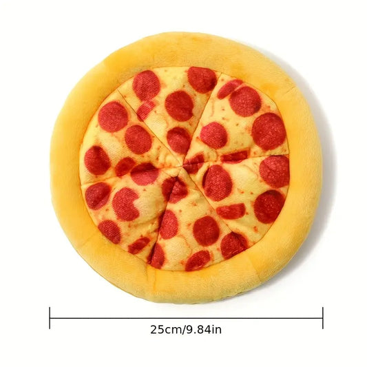 Interactive Crinkle Squeaky Dog Toy – Pizza Design