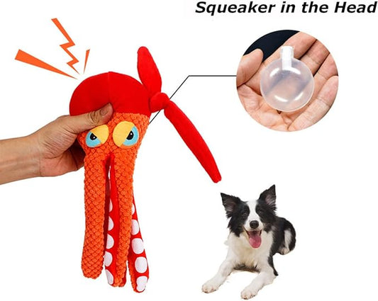 Sailor Octopus Squeaky Plush Dog Toy – Soft, Durable & Fun Playtime