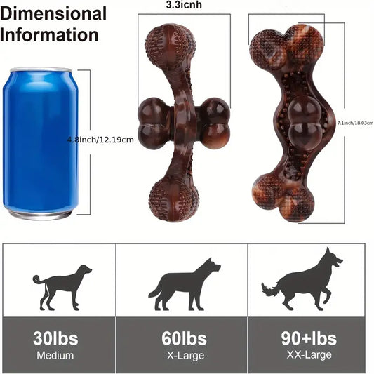 Tough Textured Double Bone with Movable Center for Heavy Chewers