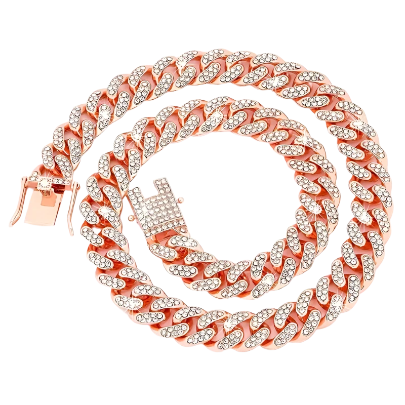 ROSE GOLD DIAMOND DOG CHAIN