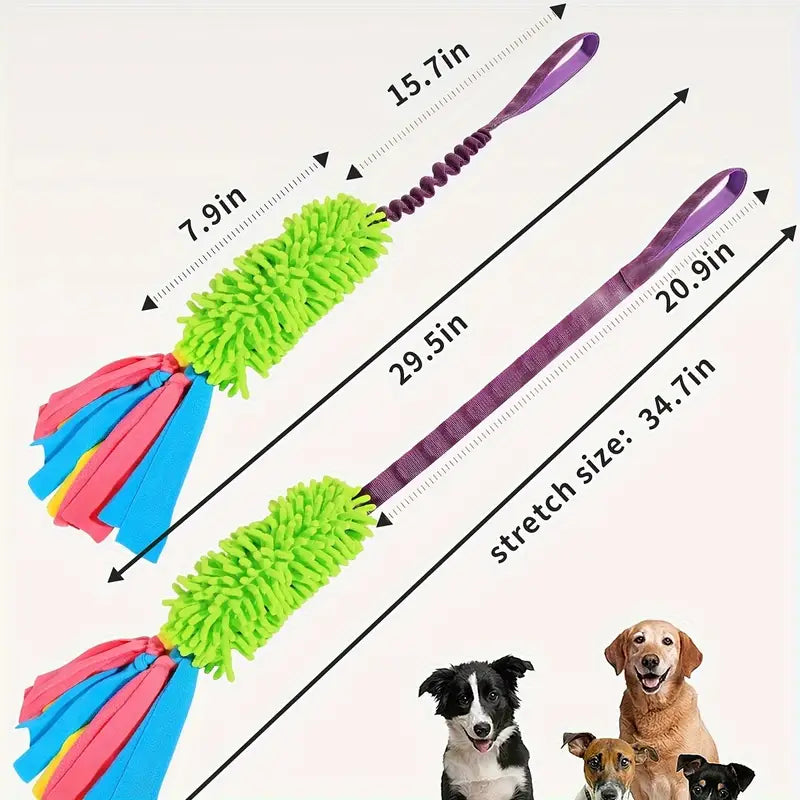 BUNGEE SQUEAKY TUG DOG TOY