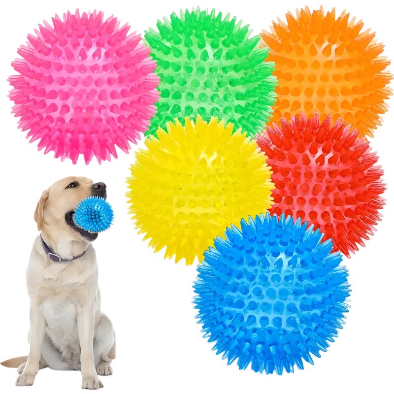 INTERACTIVE DURABLE DOG SQUEAKY BALL