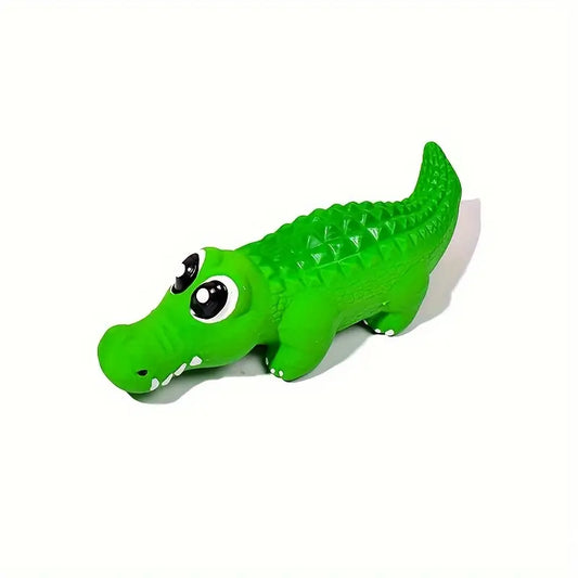 Durable Latex Green Interactive Crocodile Squeaky Dog Toy