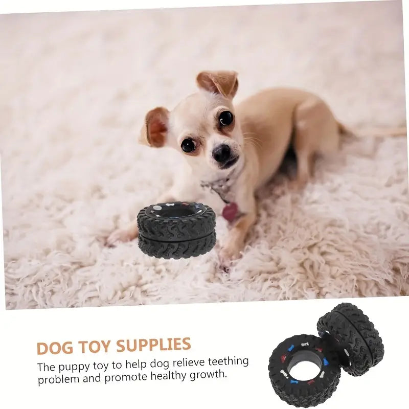 Mini Rubber Durable Squeaky Tire Dog Toy