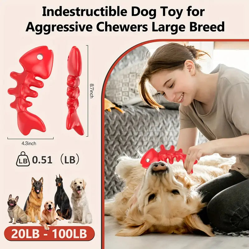 Indestructible Tough Nylon Fish Bone Dog Toy – Perfect For Heavy Chewers