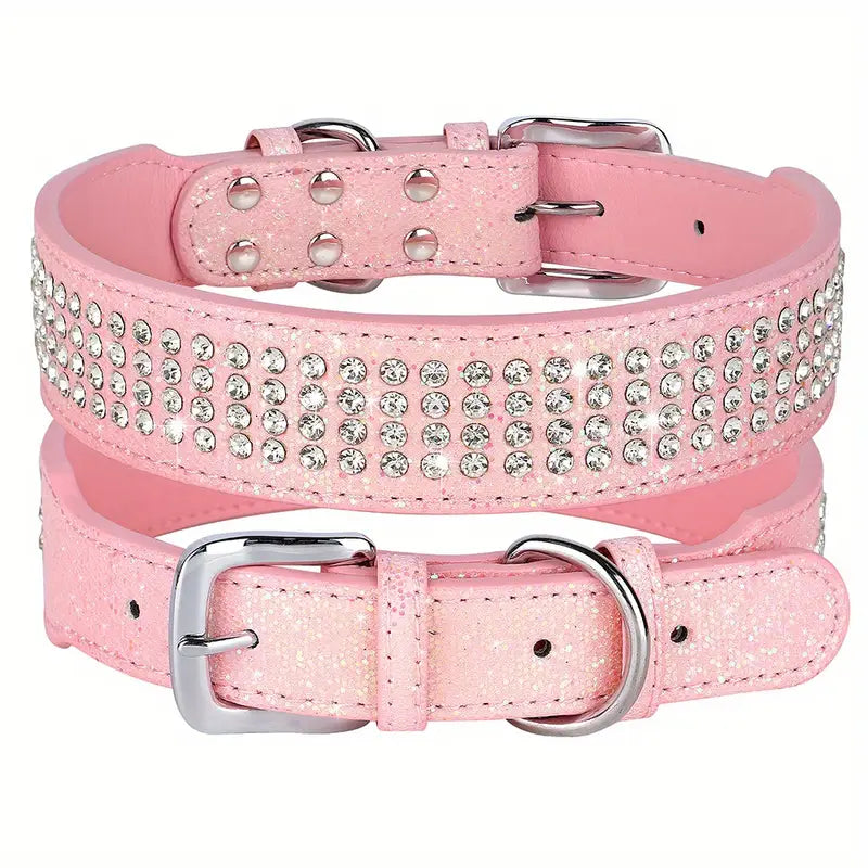 Sparkly Rhinestone Dog Collars For Medium And Large Dogs