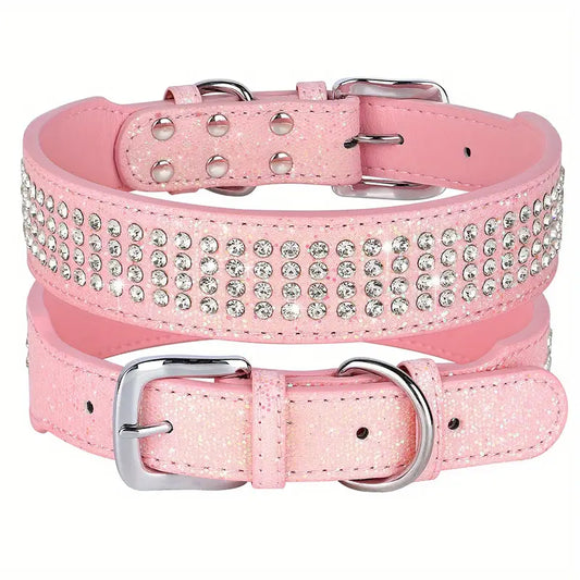 Sparkly Rhinestone Dog Collars For Medium And Large Dogs