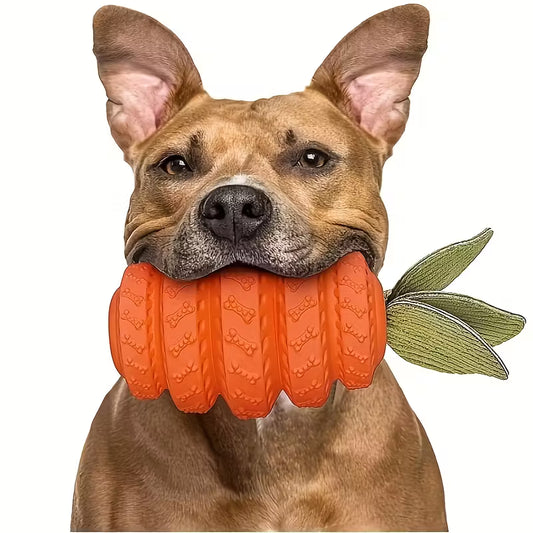 Rubber Orange Tire Dog Chew Toy with Leaves – Durable, Non-Toxic Play Toy