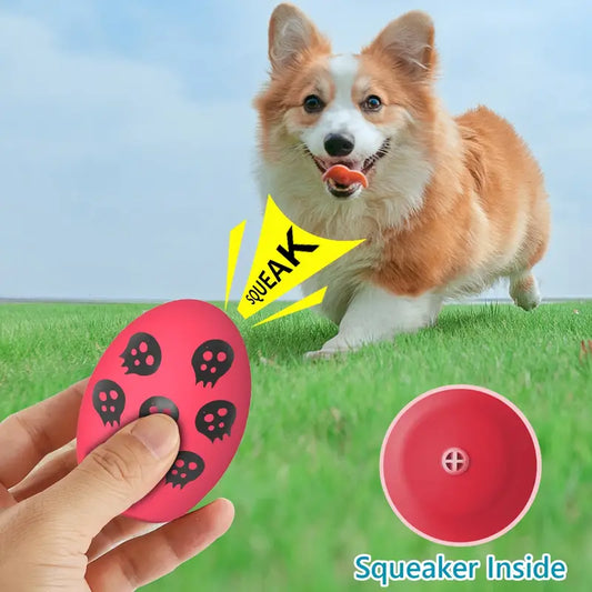 SCHITEC Dog Squeaky Toy – 6pcs Latex Bouncy Egg Balls with Squeaker