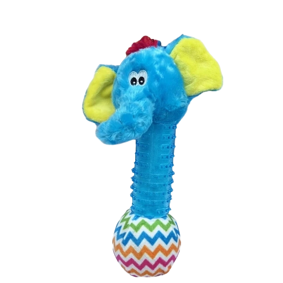 STUFFED ELEPHANT SQUEAKY CHEW BALL