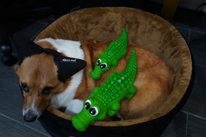 Durable Latex Green Interactive Crocodile Squeaky Dog Toy