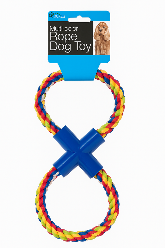 Figure 8 Multi-Colored Rope Dog Toy