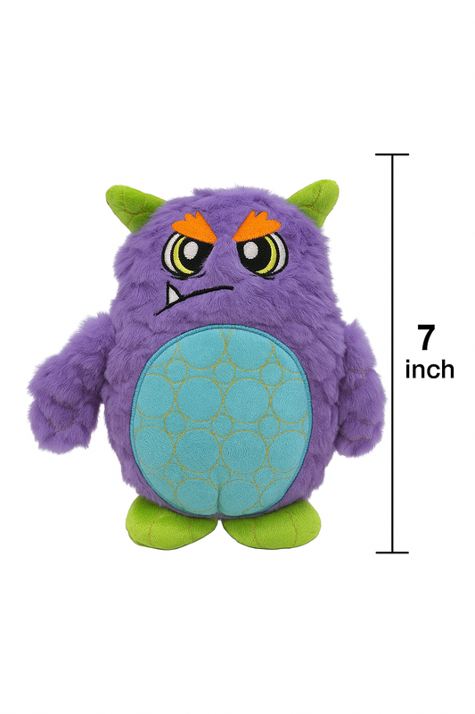 Squeaky Purple Stuffed Monster Dog Toy – Soft & Fun Plush for Playtime