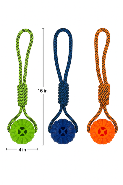 Durable Tire With Strong Rope Pull Dog Toy