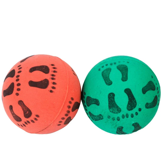 2-Pack Rubber Green and Red Chew Balls – Durable, Bouncy Dog Toys