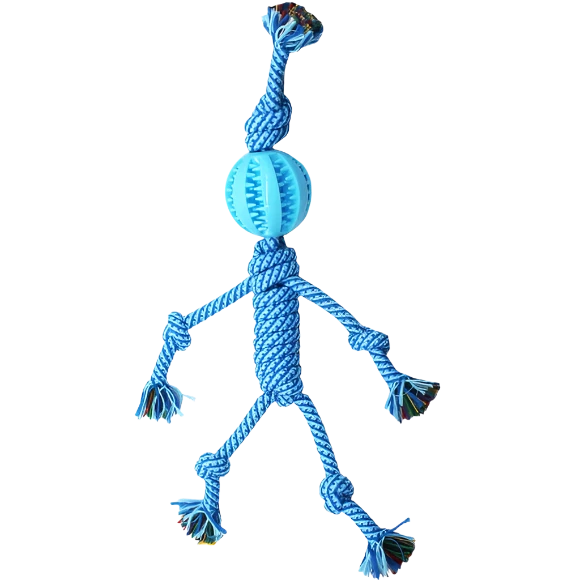 BOY 18 INCH BLUE KNOTTED ROPE DOG TOY