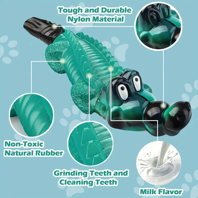Durable Blue Crocodile Dog Toy For Heavy Chewers