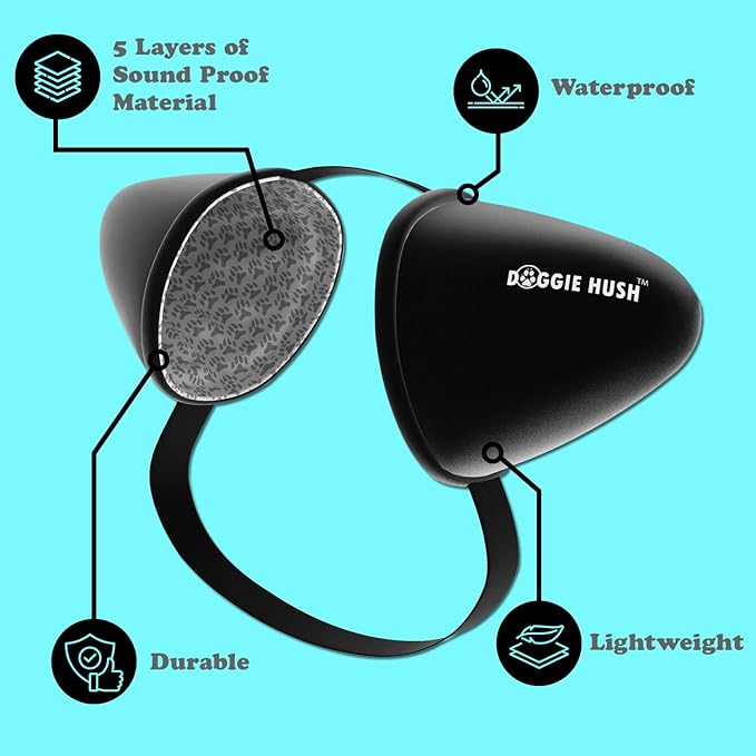 Doggie Hush™ Pro — Professional-Grade Noise-Cancelling Headphones/ Earmuffs for Dogs
