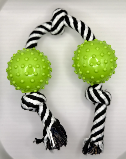 Non-Toxic Durable Rope Chew Toy with Rubber Balls – Safe, !!! DURABLE FOR HEAVY CHEWERS !!!!!