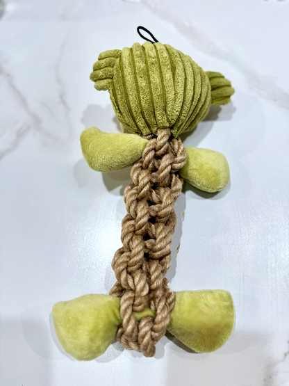 Non-Toxic Tough Hemp Monkey Plush Toy with Hemp Rope !!! DURABLE FOR HEAVY CHEWERS !!!!!
