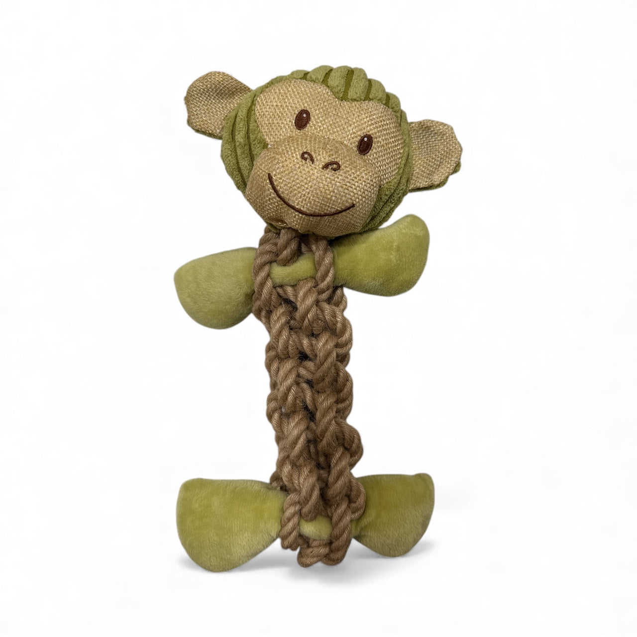 Non-Toxic Tough Hemp Monkey Plush Toy with Hemp Rope