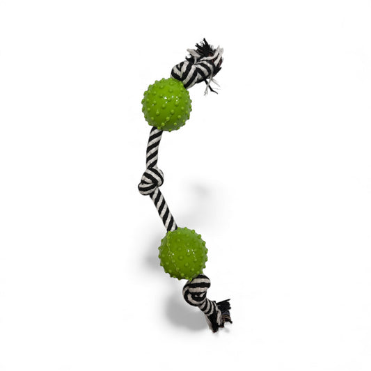 Non-Toxic Durable Rope Chew Toy with Rubber Balls – Safe, Strong & Eco-Friendly