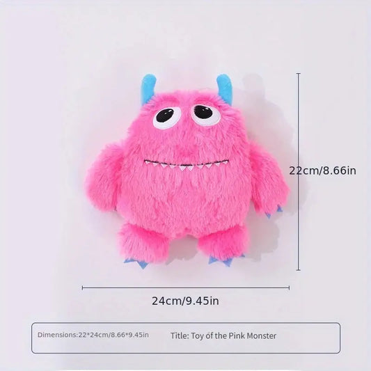 Pink Squeaky Monster Plush Dog Toy