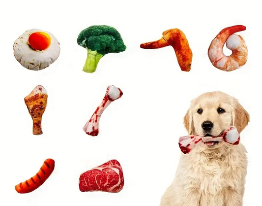 Simulated Food Squeaky Plush Dog Toys – Fun & Soft Play(1PC)