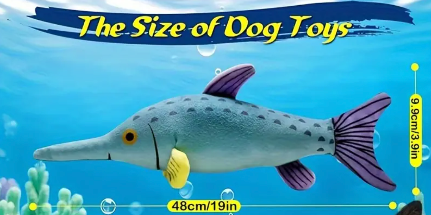 Large Fish Dog Toy Squeaky and Plush