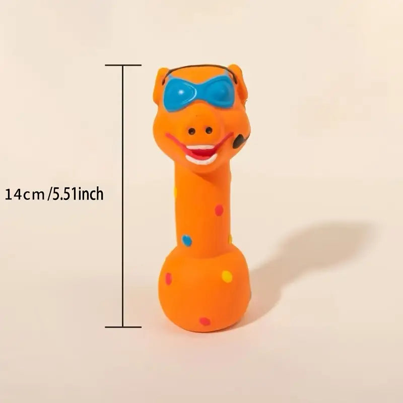 Orange Latex Dumbbell Dog Toy