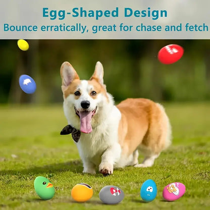 8pc Squeaky Latex Emoji Dog Toy Set
