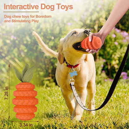 Rubber Orange Tire Dog Chew Toy with Leaves – Durable, Non-Toxic Play Toy