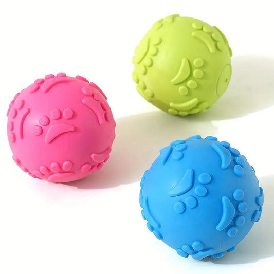3-Pack Squeaky Rugby Dog Chew Toy