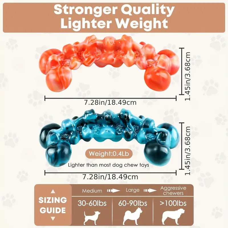 Durable Flame Spine Bone Dog Chew Toy – Tough Chew Toy for Aggressive Chewers