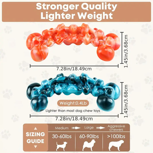 Durable Flame Spine Bone Dog Chew Toy – Tough Chew Toy for Aggressive Chewers