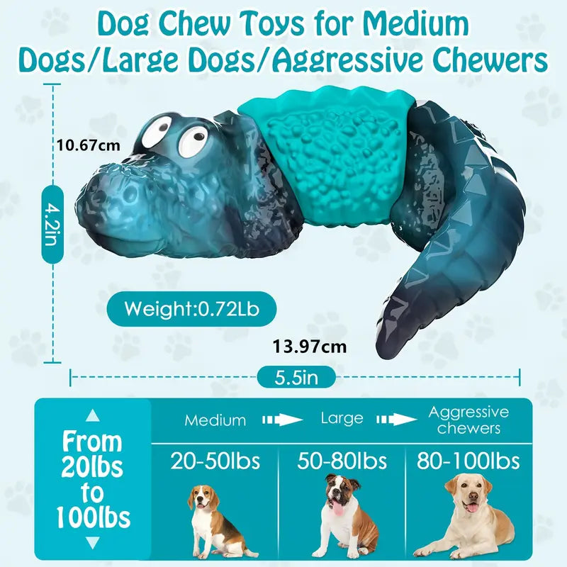 Alligator Ring Chew Toy Blue – Tough, Fun & Built for Power Chewers!