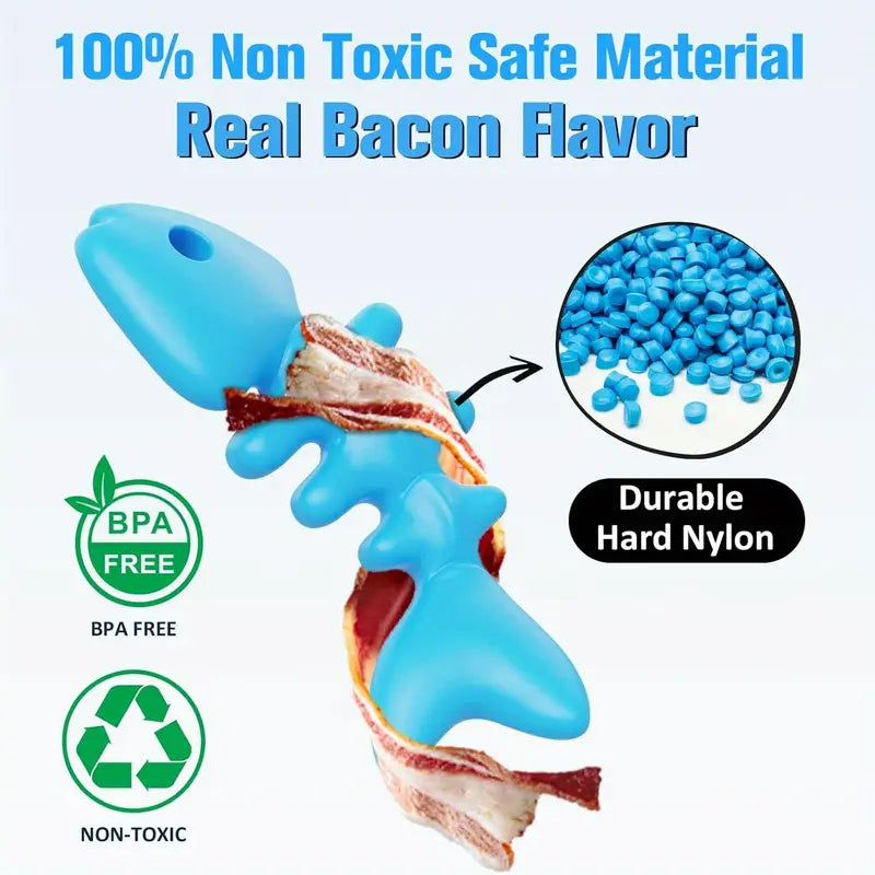 Indestructible Tough Nylon Fish Bone Dog Toy – Perfect For Heavy Chewers
