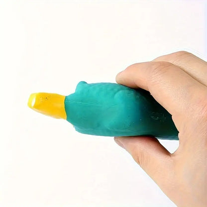 LAYING DOWN LATEX SQUEAKY DUCK DOG TOY