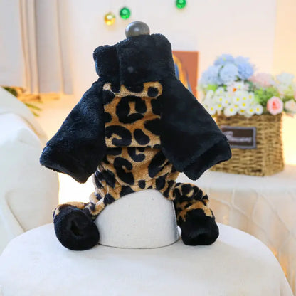 Leopard Plush Jumpsuit Sweater