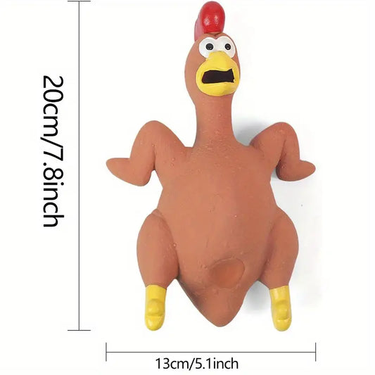 Natural Latex Squeaky Chicken Dog Chew Toy (1PC)