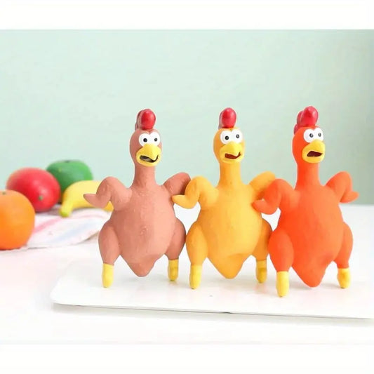 Natural Latex Squeaky Chicken Dog Chew Toy (1PC)