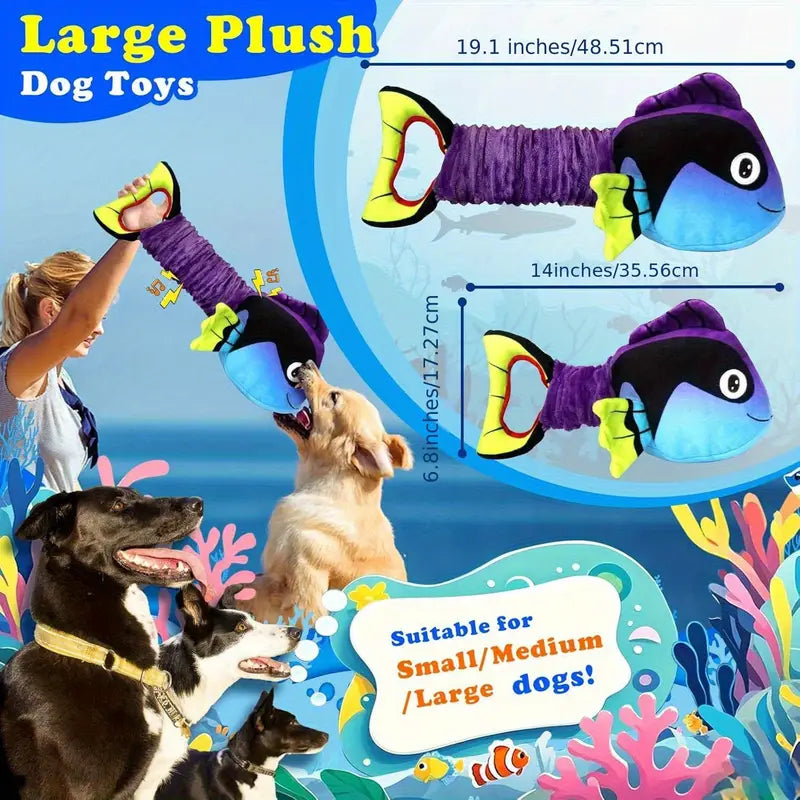 Squeaky Soft Plush Clownfish Interactive Dog Chew Toy