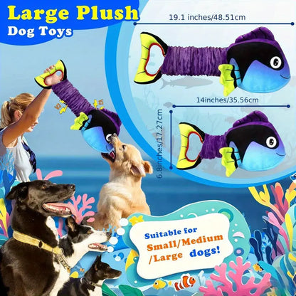 Squeaky Soft Plush Clownfish Interactive Dog Chew Toy